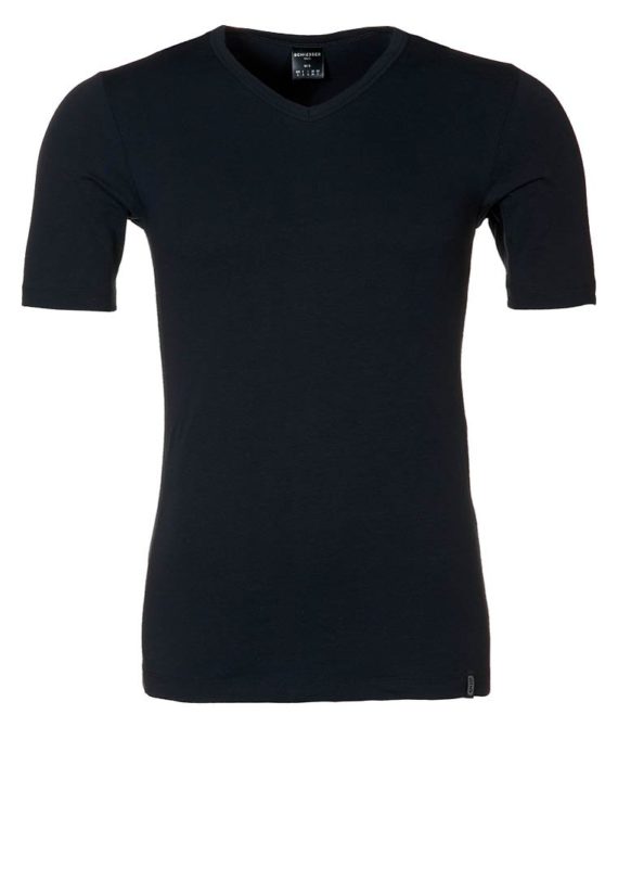 Schiesser Heren T-Shirt 95/5 V-Hals (zwart)