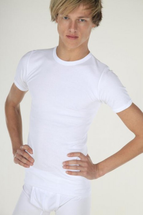 T-Shirt met ronde hals (wit)