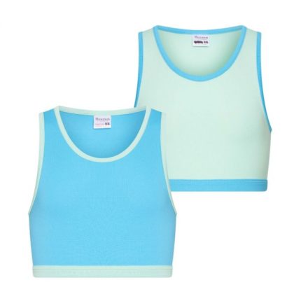 Mix&Match Meisjes hesjes Mint/Turqouise (2-pack)